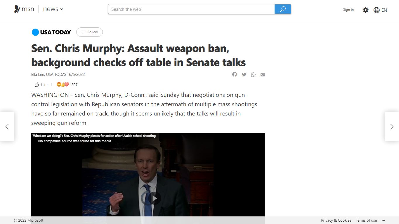 Sen. Chris Murphy: Assault weapon ban, background checks off ... - MSN